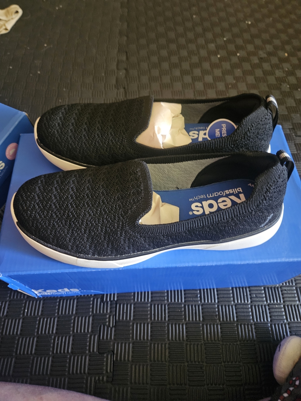 Keds Slip-On Knit Sneakers in Black - Picture 4 of 4